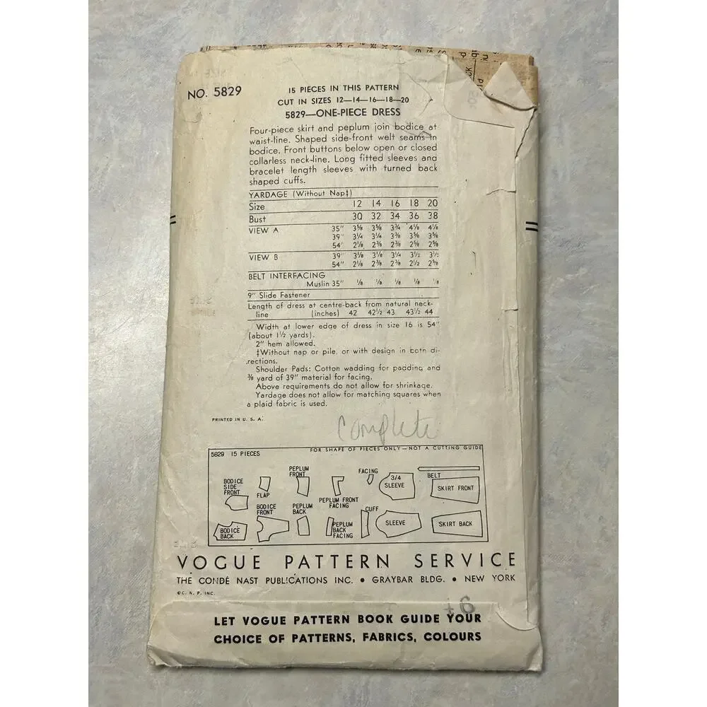 Vogue vintage pattern